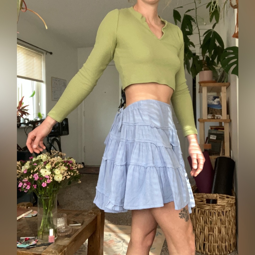Free People adjustable waist skirt, periwinkle size small